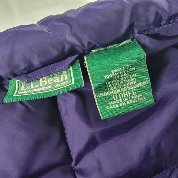 LL Bean Purple Goose Down Womens Vest Puffer Vest Casual Outdoors Lightweight - Picture 5 of 9